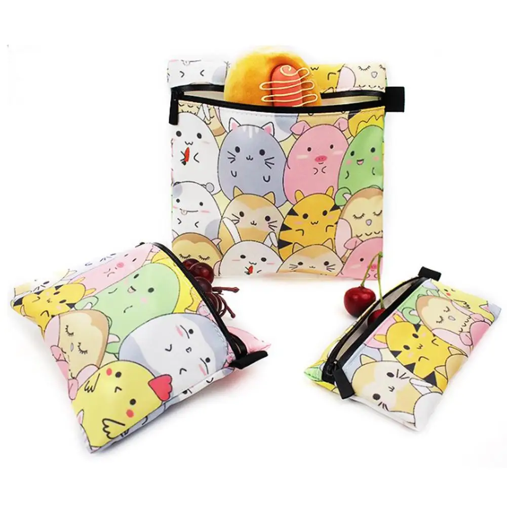 3 шт. сумка для ланча Премиум Многоразовые сэндвич и снэк-мешки детская