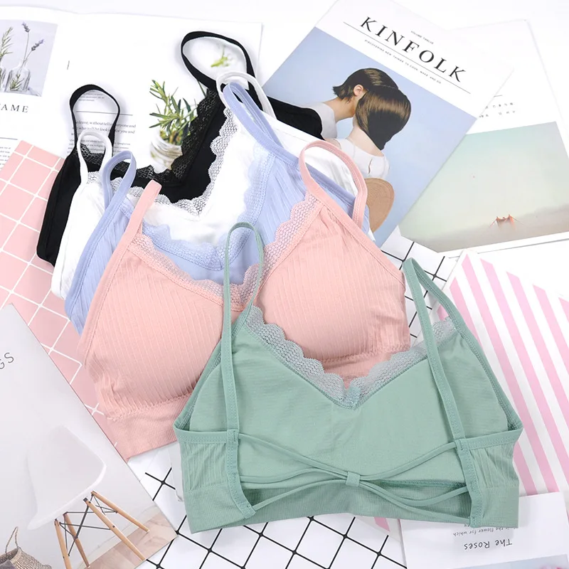 Женский укороченный топ кружевной бюстгальтер труба сексуальное нижнее белье