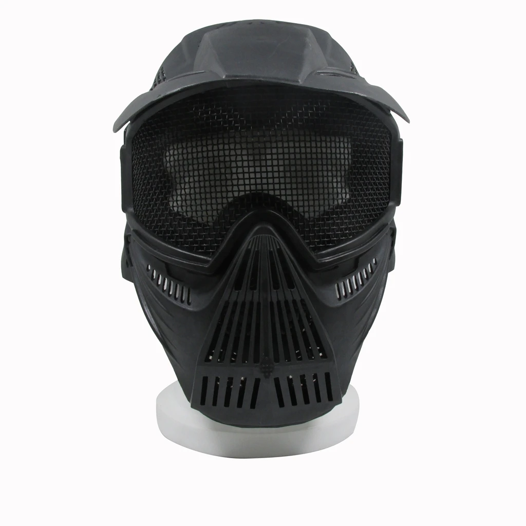 

Metal Mesh 1pc Full Face Mask Adjustable Safety Headgear Paintball Fame Outdoor