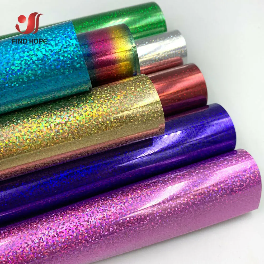 Блестящая голограмма теплопередача винил ПЭТ железный пресс футболка