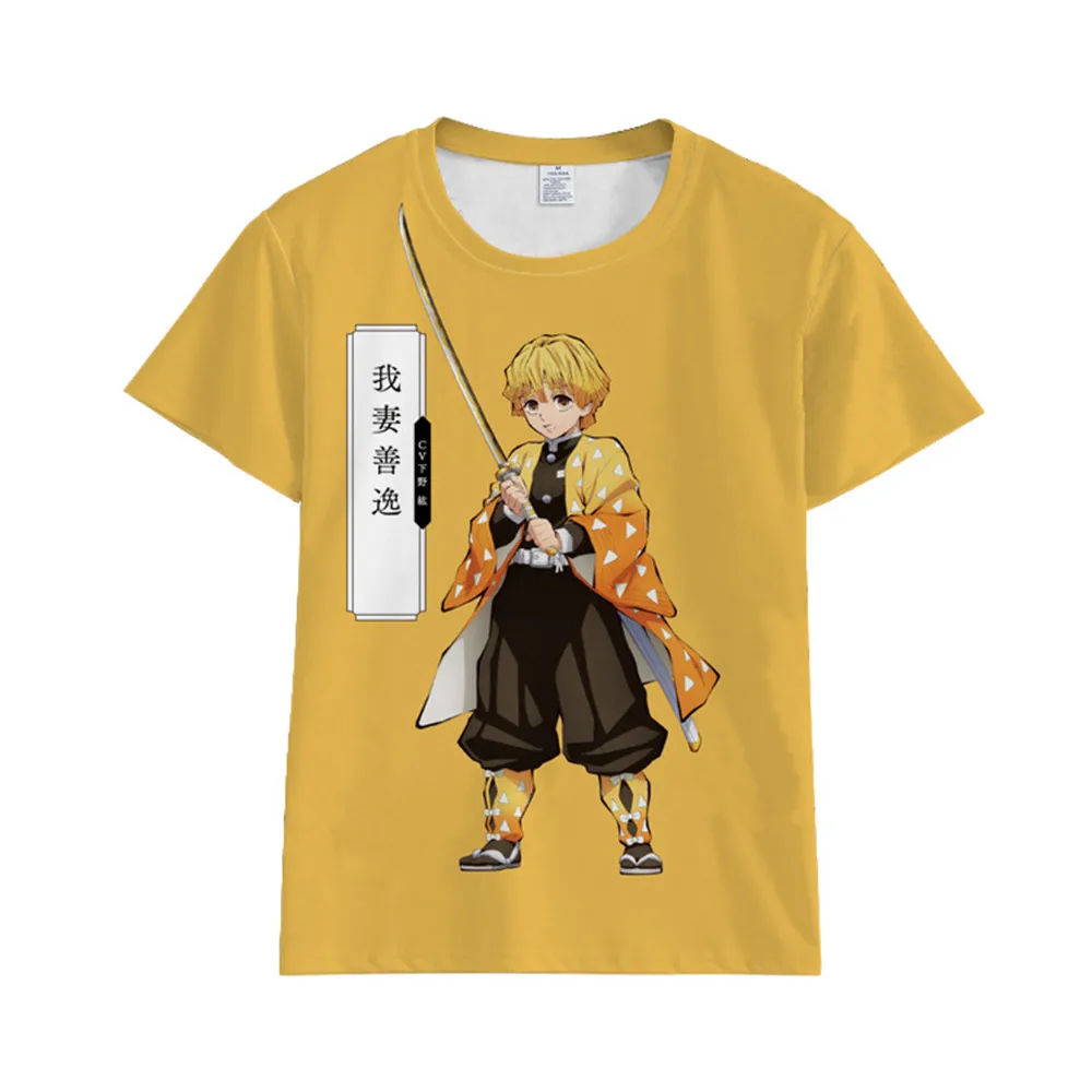Аниме демон футболка с группой Slayer Kimetsu no Yaiba Косплей Футболка Kamado Tanjirou Nezuko меч