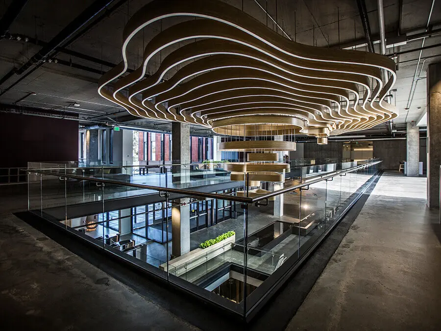 Деревянные цветные горные диапазоны Контурные линии дизайн большие подвесные