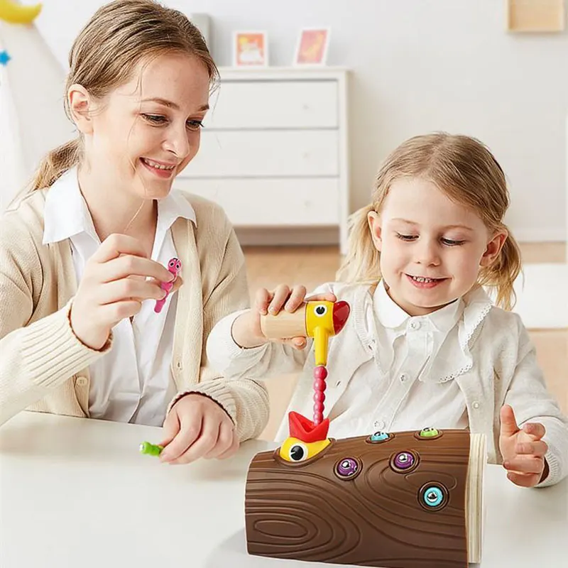 

Woodpecker Early Education Toy Gifts for Children Woodpecker Catching Bugs PAK55