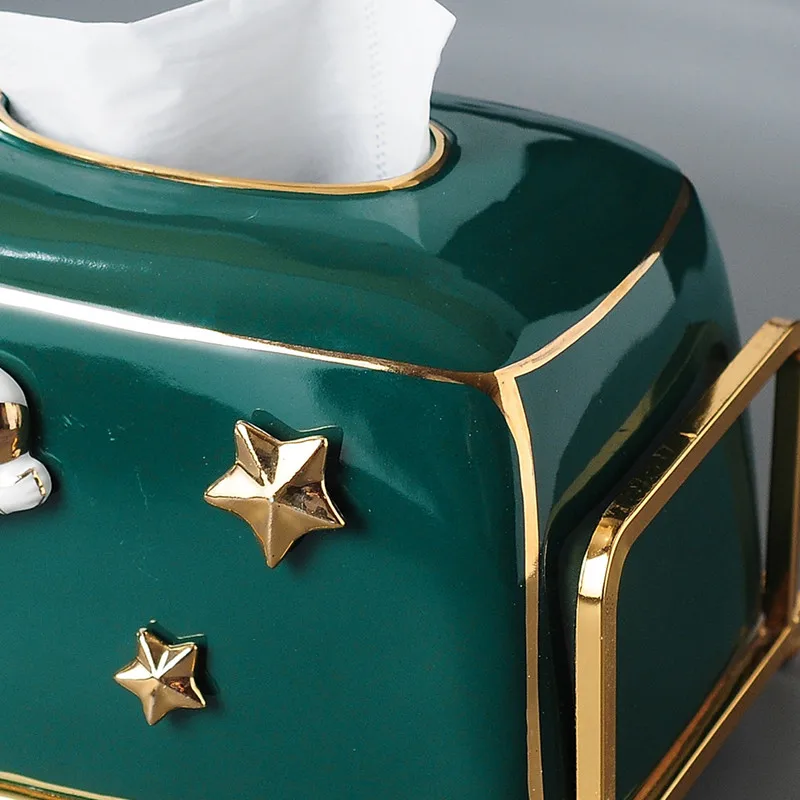 

Ceramic Astronaut Tissue Storage Box Home Nordic Luxury Napkin Organizer Case Creative Toilet Paper Container Desk Decor Holder