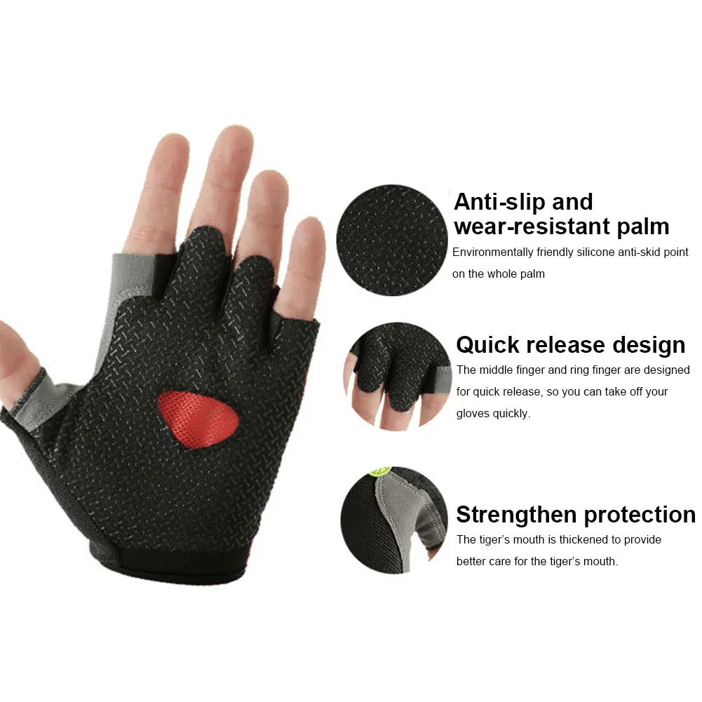 

Cycling Anti-slip Anti-sweat Men Women Half Finger Gloves Breathable Anti-shock Sports Gloves Bike Bicycle Glove