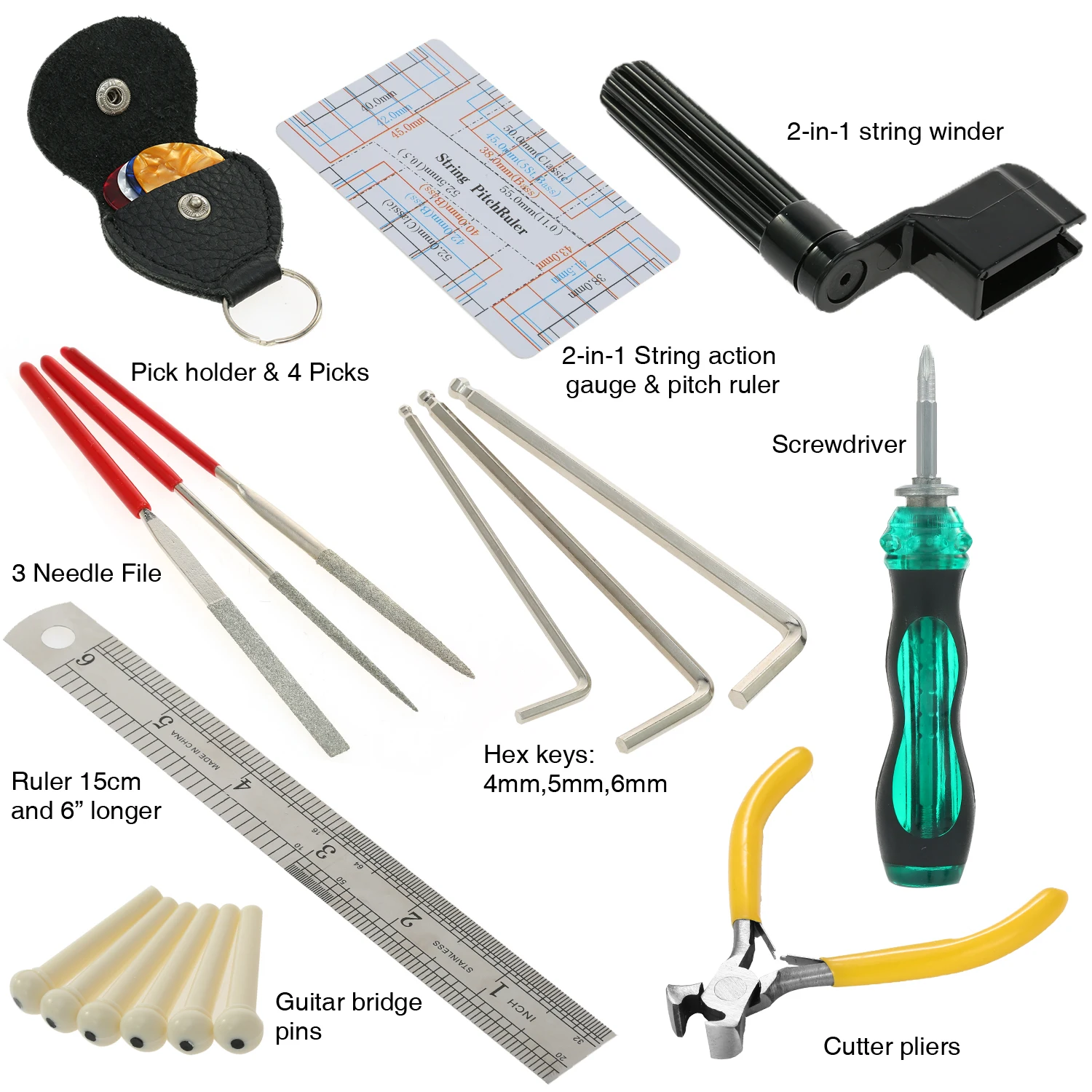 gitarre reparatur tool kit elektrische akustische gitarre ukulele reparatur wartung reinigung werkzeug zubehör kit free global shipping