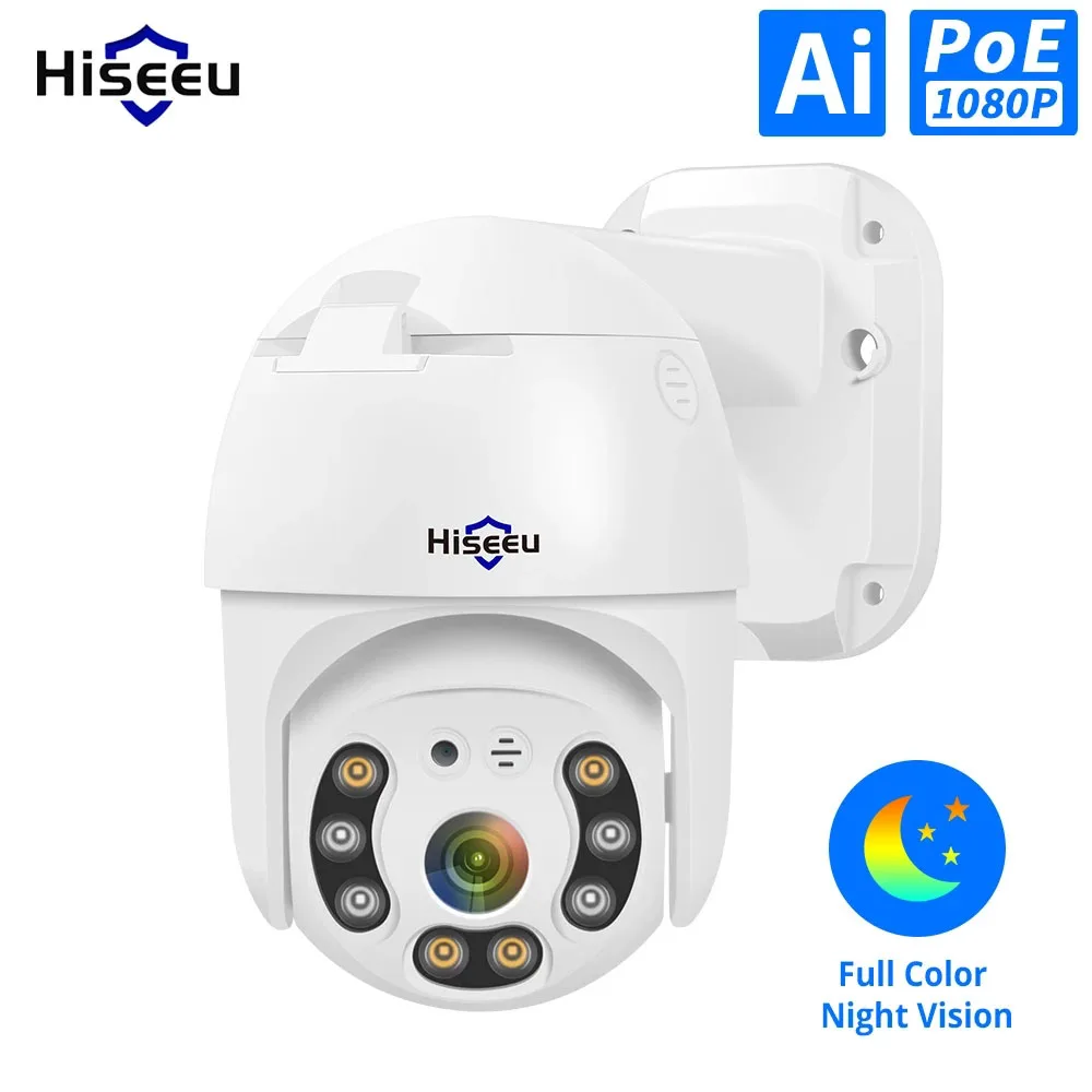 IP камера Hiseeu H.265 1080P POE PTZ 4 кратный цифровой зум 2 МП водонепроницаемая уличная