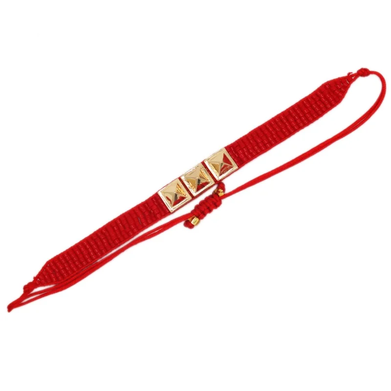 

ZHONGVI Bracelet Women Armband LOVE Letter MIYUKI Jewelry Red Beaded Heart Loom Pulsera Mujer Handmade Tassel Adjustable String
