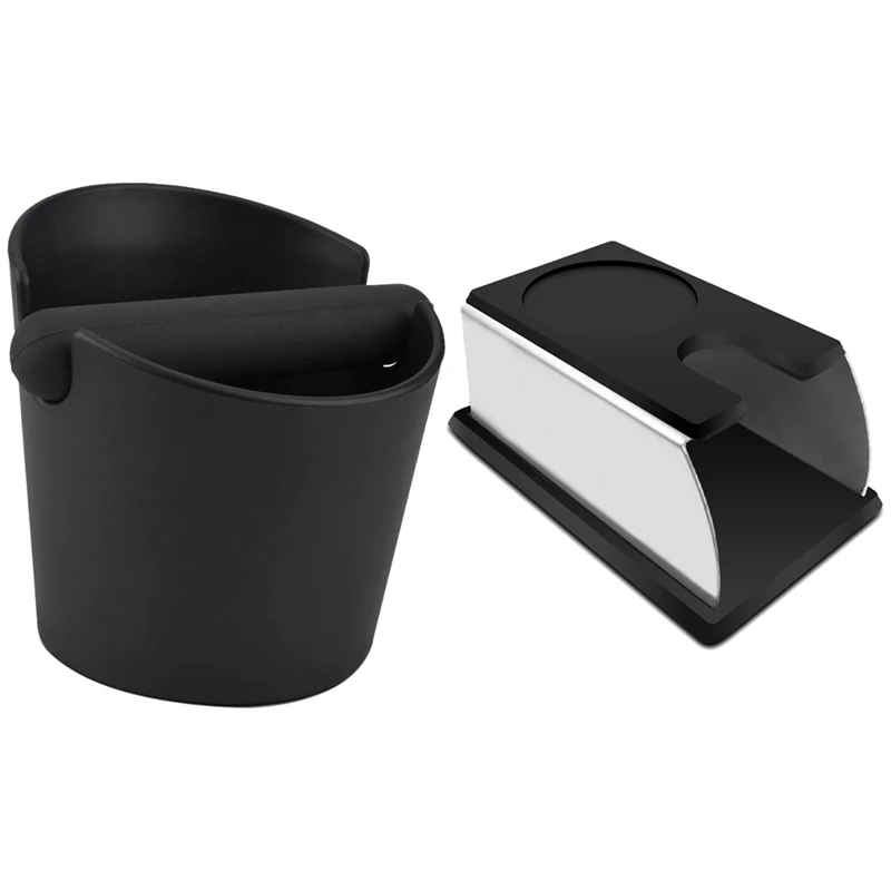 1 Stuks Shock-Absorberende Duurzaam Barista Stijl Klop Box & 1 Pcs Espresso Koffie Tamper Stand Barista Tool Aanstampen houder