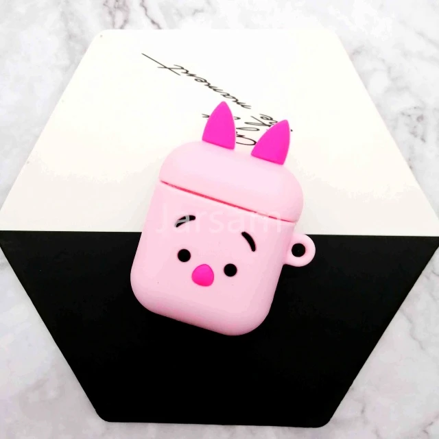 Милый мультяшный беспроводной Чехол для наушников для Apple AirPods силиконовый чехол для зарядки наушников Защитный чехол для AirPods - Цвет: pije