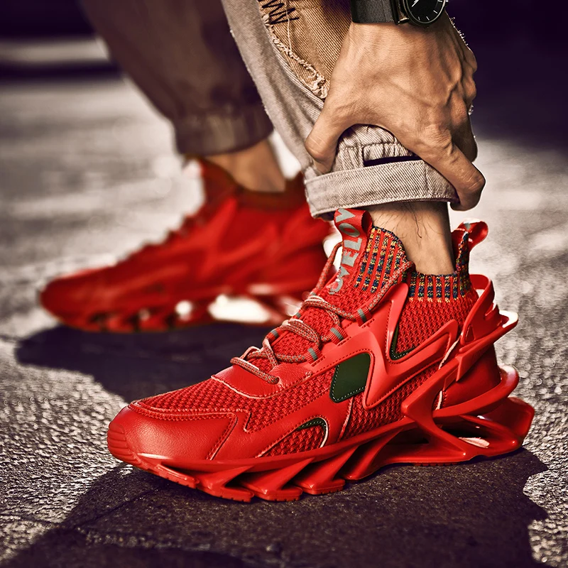 

New Red Sock Shoes for Men Casual High Quality Blade Sneakers Man Mesh Shoes Breathable Male Trainers Outdoor deportivas hombre