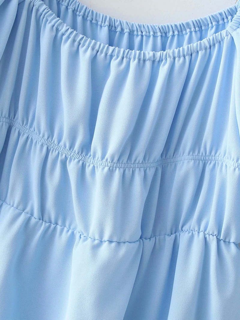 

Women's Sexy Style Dress A-line Solid Color Backless Puff Sleeve Slash Neck Summer