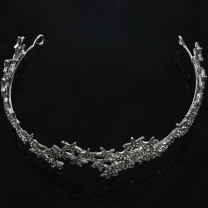 Серебряные стразы Звездные короны головной убор свадебные украшения для волос