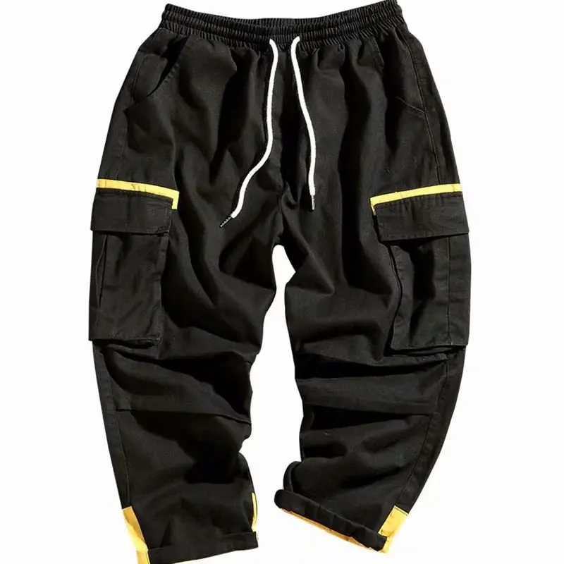 

Japanese Style Men Joggers Hip Hop Harem Streetwear Pants Letter Embroidery Casual Trousers Popular Pink Cargo Pants