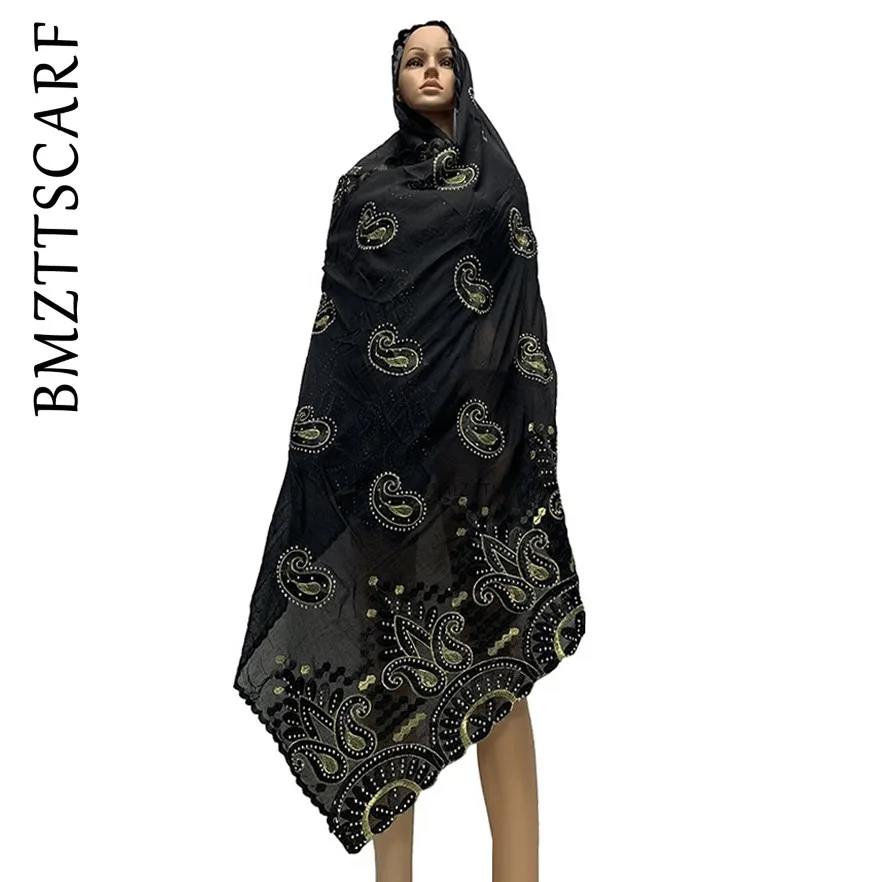 Новое поступление африканская Женская шаль мягкие хлопковые шарфы с вышивкой