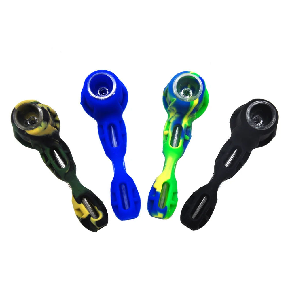 HORNET FDA силиконовая и стеклянная курительная трубка 105 мм со стеклянным болом