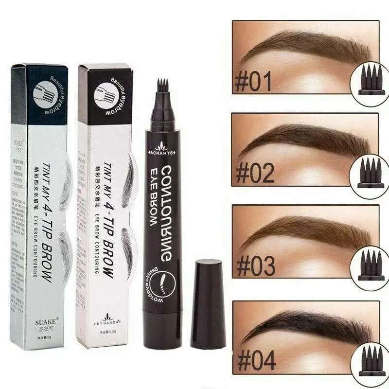 Коричневая жидкая тату-ручка для бровей водостойкая вилка наконечник чернила