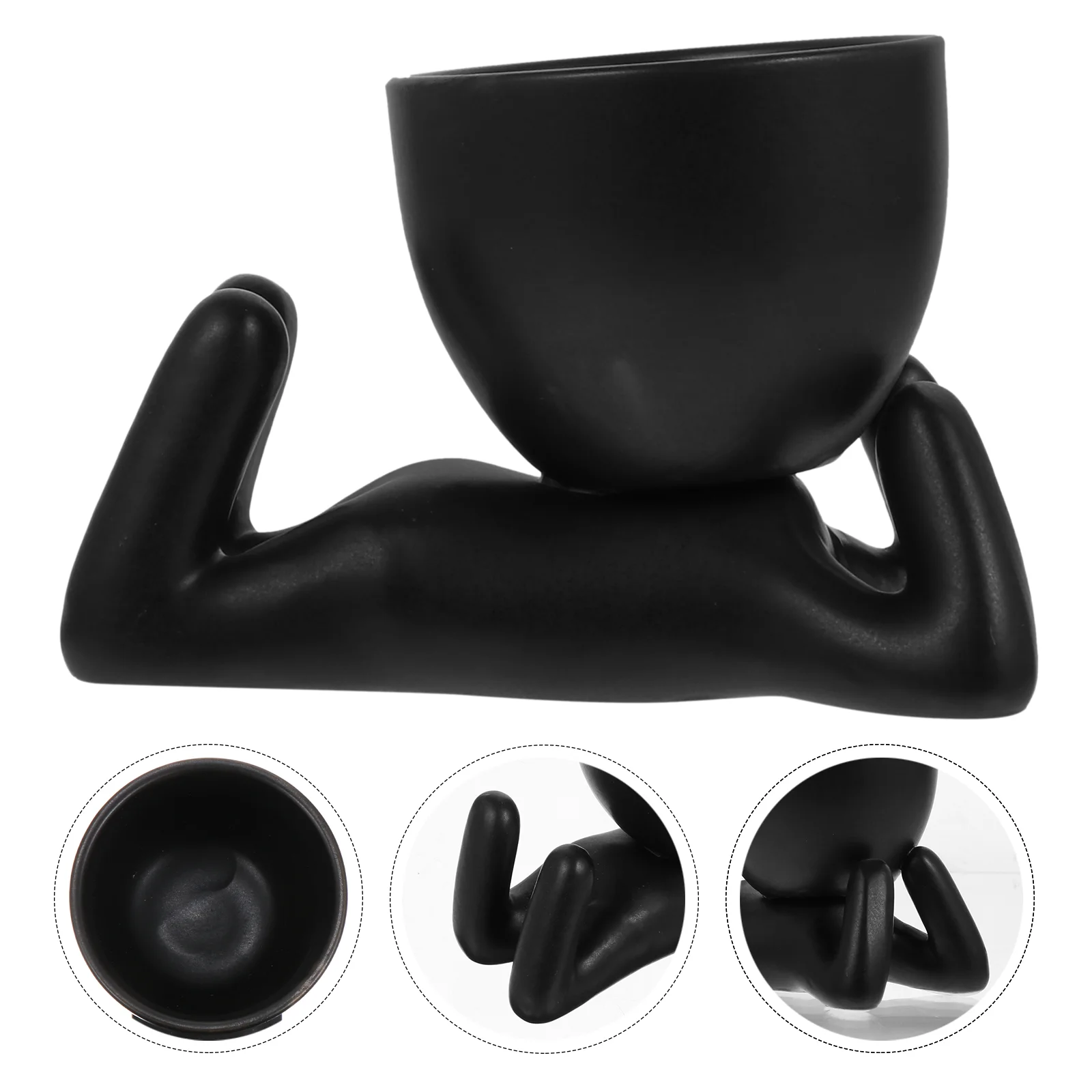 

2Pcs Idyllic Creative Pot Gardening Flower Pot Ceramic Planter for Home Office