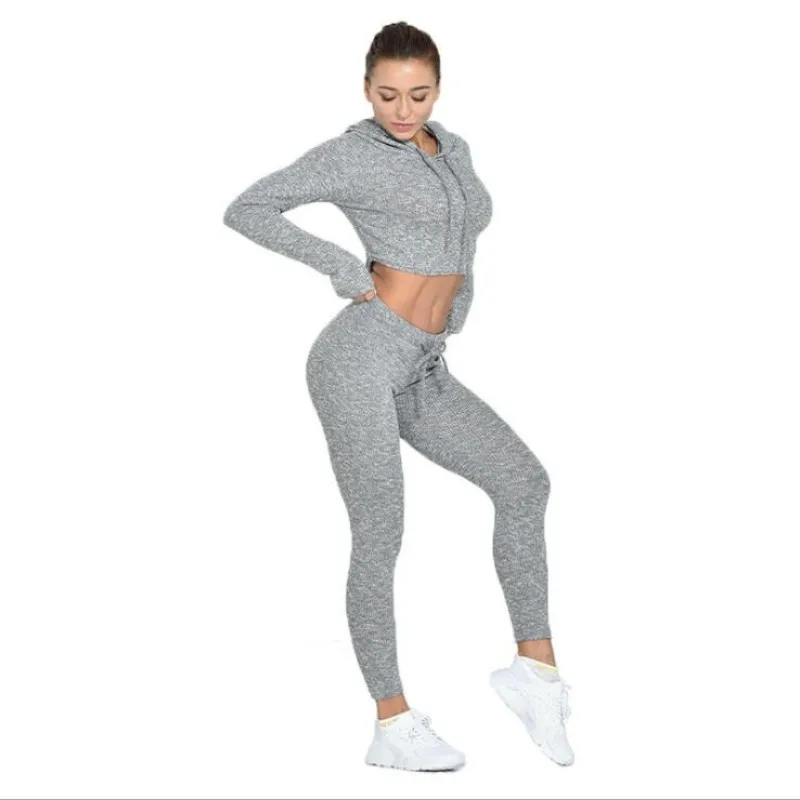 Комплект женский бесшовный из 2 предметов тренировочный костюм для грубого зала