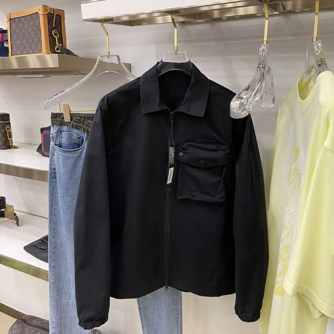 

2021 Jacket Men's Spring And Autumn New Zipper Jacket Pocket Decoration Solid Color High Street Fashion Jacket Good Quality