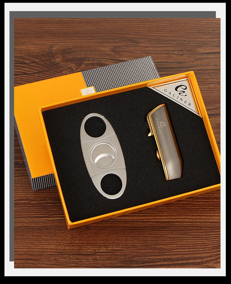 Зажигалка COHIBA для сигар зажигалка резак ветрозащитфонарь струйный пламя набор