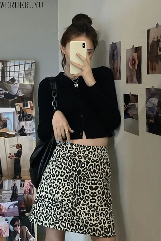 

WERUERUYU Tight Party See Skirts Micro Mini High Waist Skirts Sexy Leopard Snake pattern Skirts Casual Package Hip Short Skirts