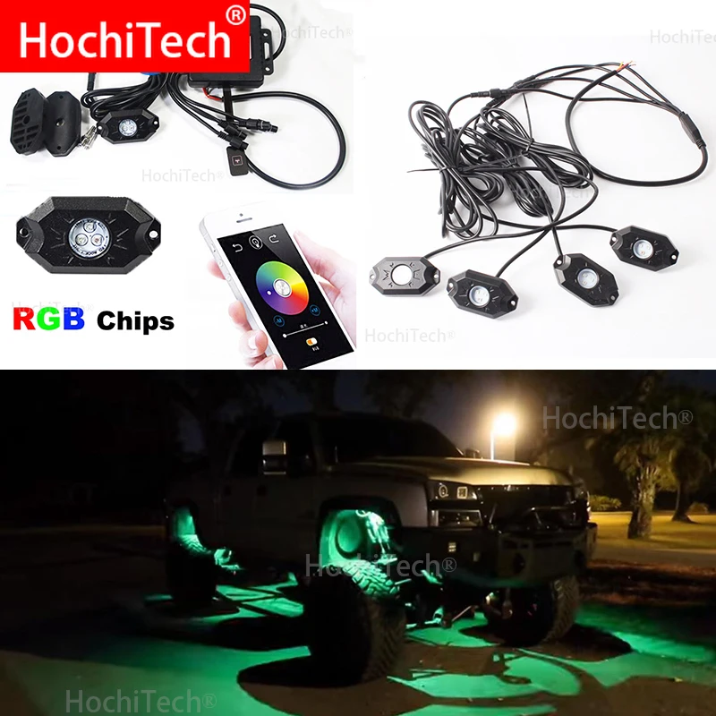 RGB светодиодные горные фонари Bluetooth управление многоцветный неоновый