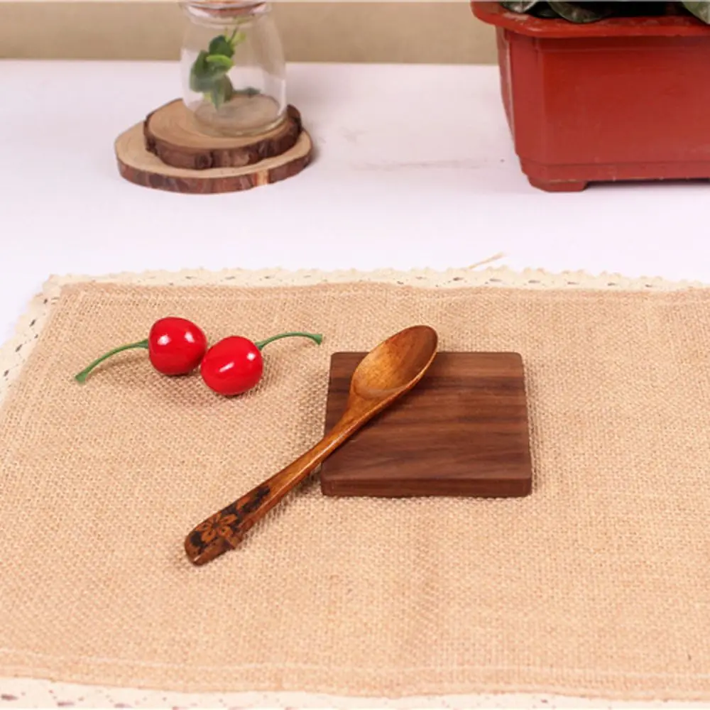 Деревянные подставки Нескользящие термостойкие прочные кофейные квадратные