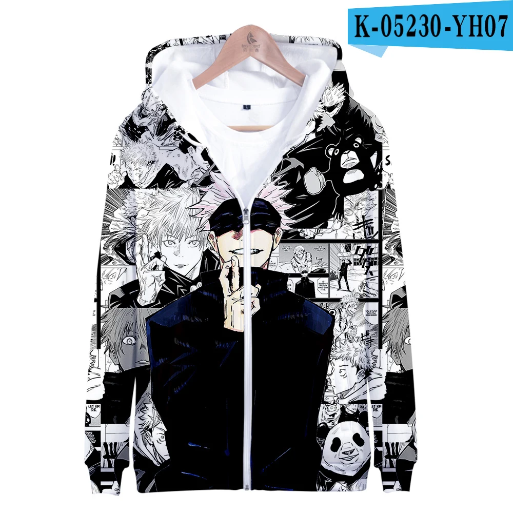 

Jujutsu Kaisen 3D Print Zip up Hoodies Jacket men Anime hoodie boy Sweatshirt Harajuku Streetwear Oversized fashion Clothes Coat