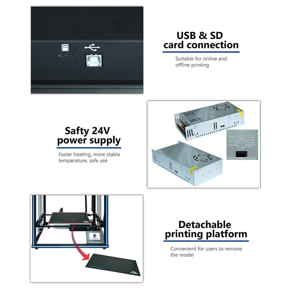 

Tronxy X5SA-400PRO 3D Printer High Precision Large Print with 3.5 Inch Color Touchscreen Extruder Ultra-Quiet Mainboard
