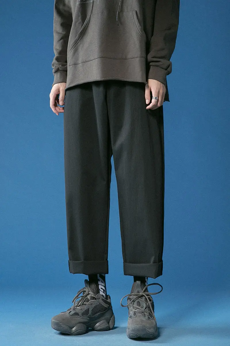 Мужские повседневные шаровары 2020 черные/серые/цвета хаки прямые свободные брюки