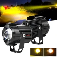 2pcs led headlights projector lens 8 80v yellow white high low beam spotlights fog light universal motorcycle auto lamp