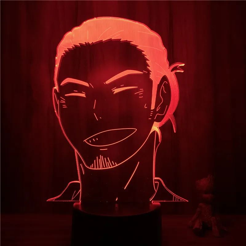 Ночсветильник 3D Аниме Haikyuu Asahi azuгрив фигурка улыбки 7 цветов сенсорная Настольная