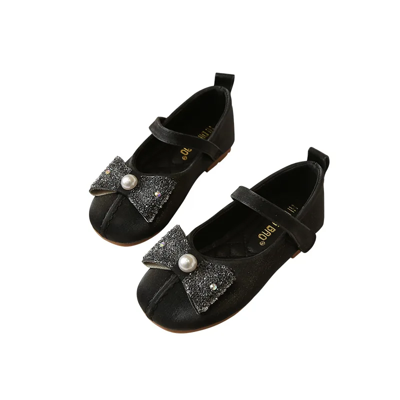 

New Fashion Children Leather Shoes Girls Princess Breathable Comfortable Toddler Soft Bottom Baby Party Dance Kids Flats 041
