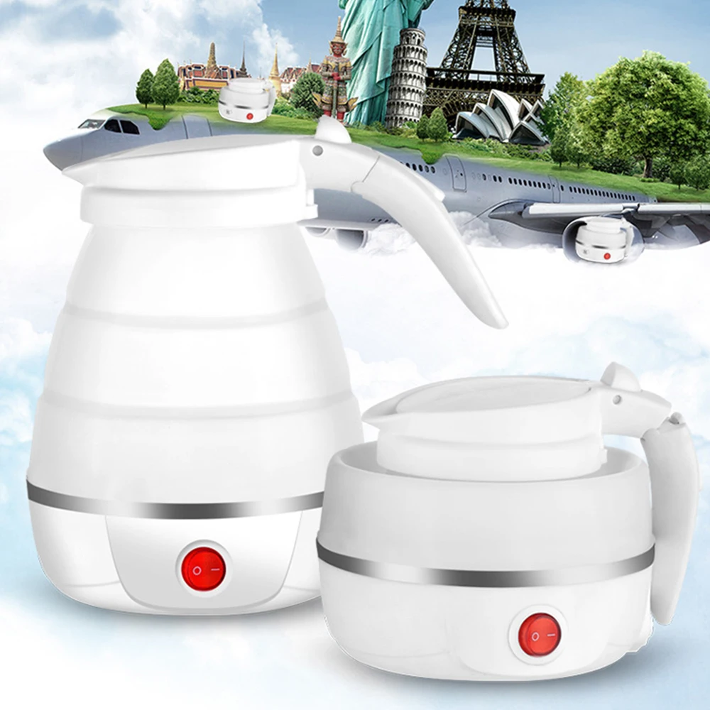 Электрический чайник складной мини для путешествий электрический с пищевыми