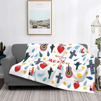 mexico blanket death day music flannel vintage soft throw blanket for home springautumn