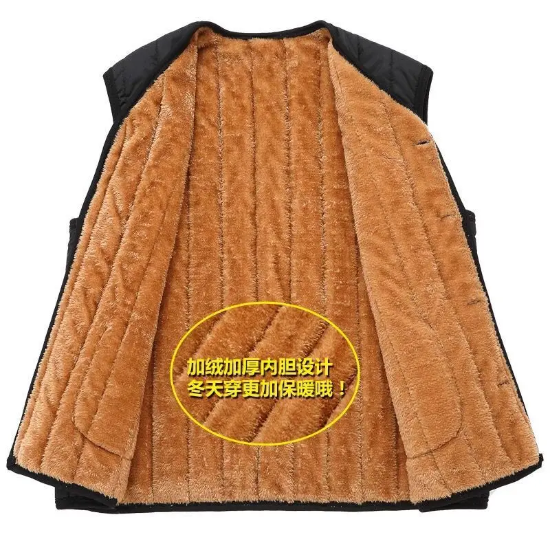 

Men Jacket Jacket Man Keeps Warm Vest Men's Jacket Trendy Sleeveless/Long-Sleeved Warm Vest Vest Winter Down Cotton Vest