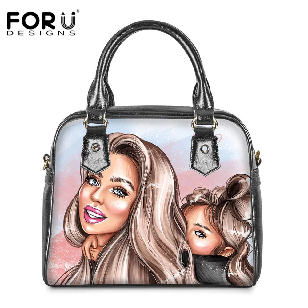 FORUDESIGNS дизайнерская женская сумка тоут Super Mom & Baby через плечо кожаная