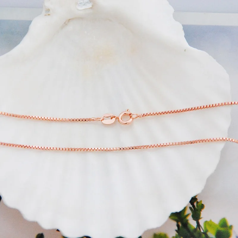 hot brand womens fashion fine jewelry rose gold collares box chain necklace for men women free global shipping