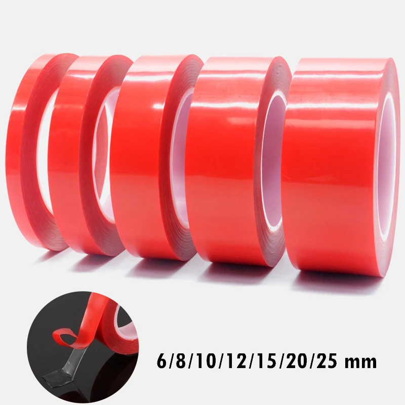 Высокопрочная клейкая лента прозрачная акриловая двусторонняя не оставляет