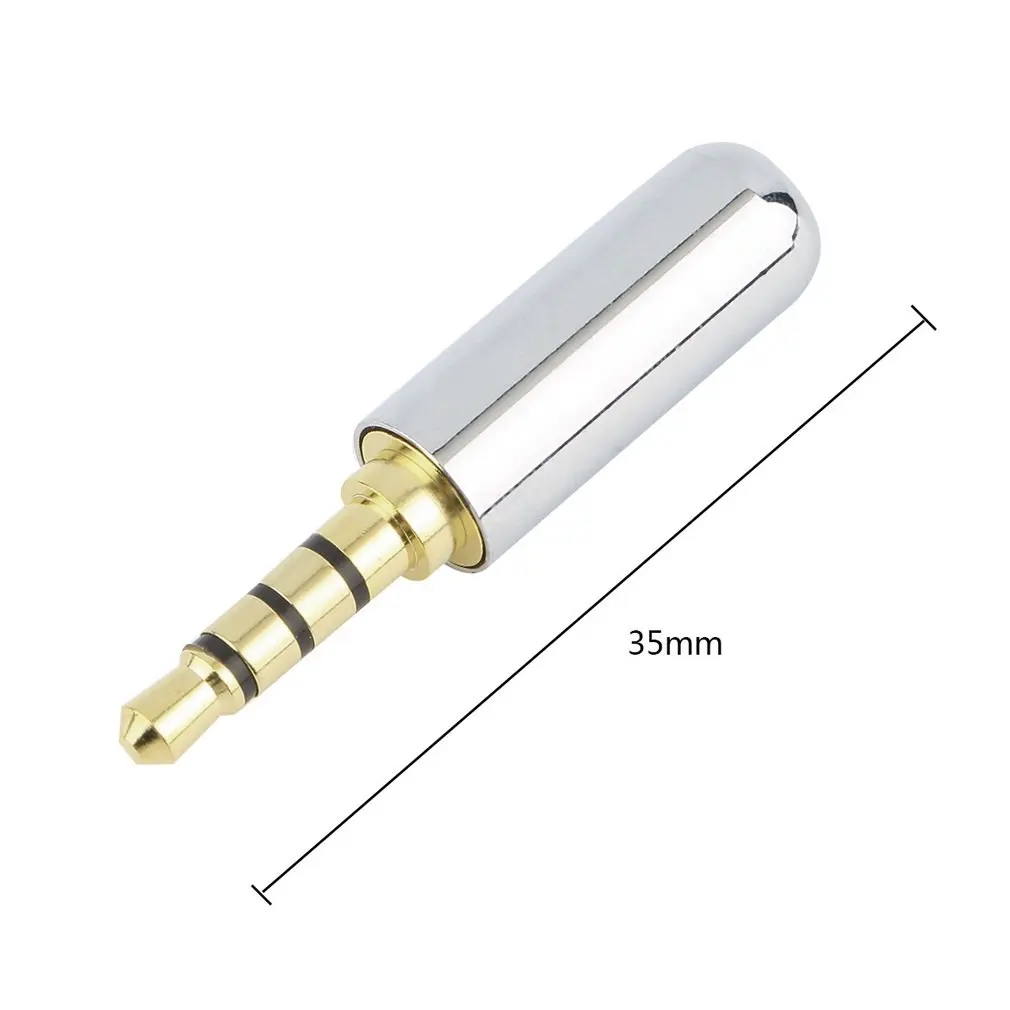 

1pc Sliver 4 Pole 3.5mm Male Repair headphone Jack Plug Metal Audio Soldering Cover, dropshipping New Arrival