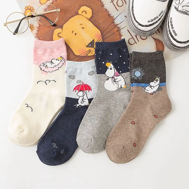 Новинка 2019 осенне-зимние женские носки с аниме-героями мультфильмов модные