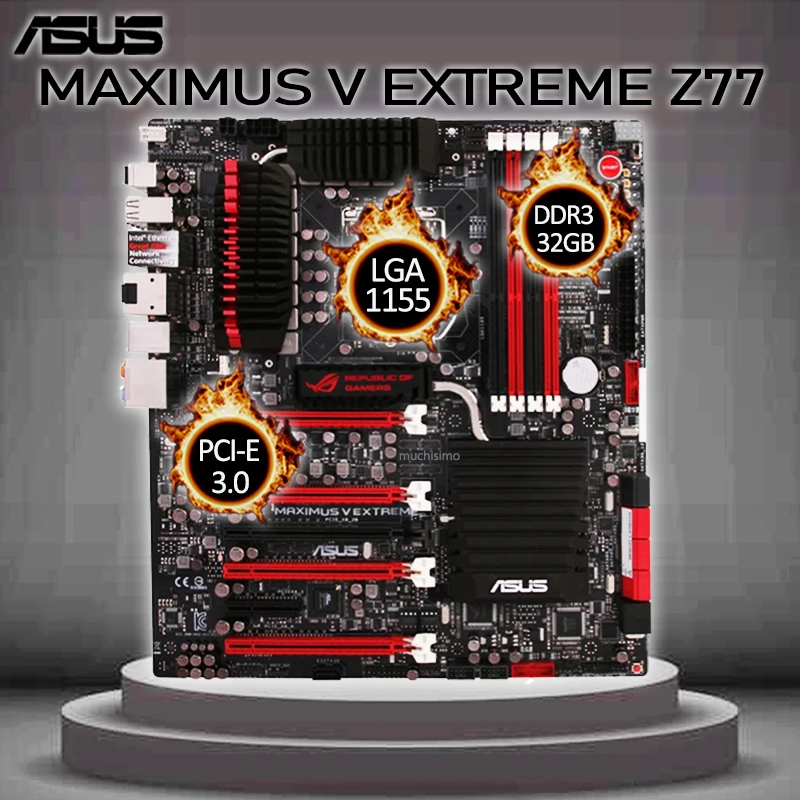 LGA 1155 Asus Maximus V Extreme Z77 Motherboard Core i7/Core i5/Core i3 DDR3 32GB PCI-E 3.0 CrossFireX Intel Z77 Placa-mãe 1155