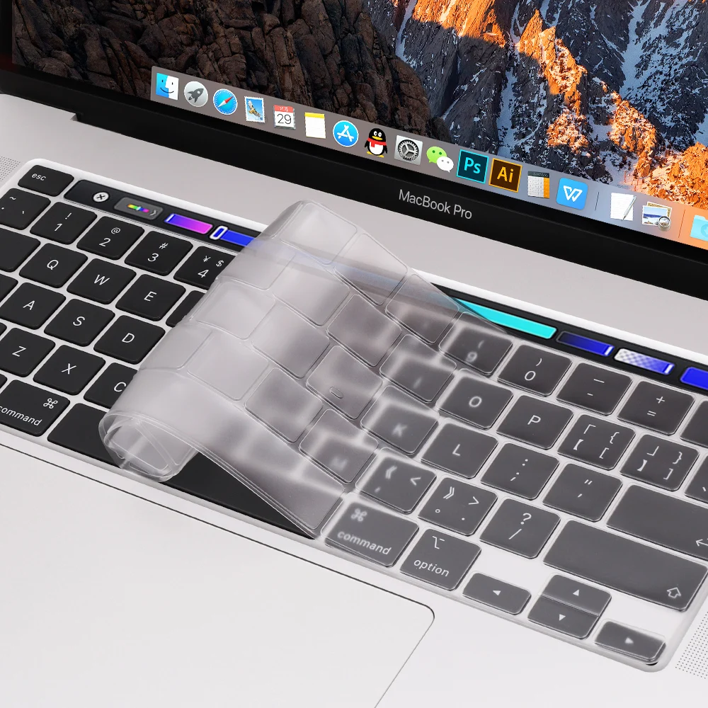 

For MacBook Pro 13 inch 2020 M1 A2338 Keyboard Cover US / EU Enter Transparent TPU Keyboard Skin Protector Pro 13 A2289/A2251