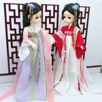 28cm bjd doll 4d simulation eyelashes multi joint movable chinese style girl costume clothes doll dress up childrens toy gift