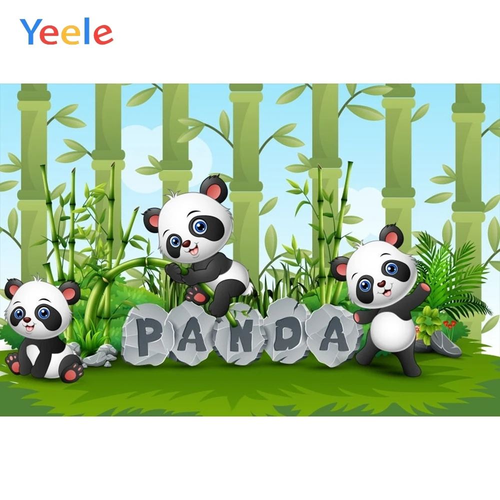 Мультфильм бамбук панда фон новорожденный ребенок душ Дети Мальчик День