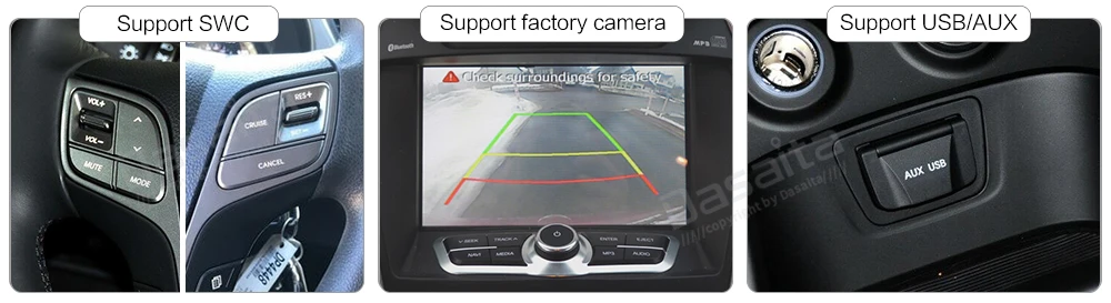 Dasaita Автомагнитола 1 Din Android 9,0 для hyundai IX45 2013 Авторадио 64 Гб ПЗУ MP3 HDMI стерео