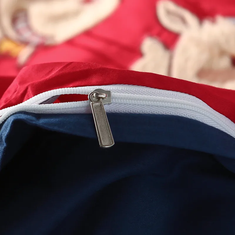 

3/4/6 Pcs Twin Queen King size Kids Adults Red Christmas Cute Bedding set Duvet cover Bed sheet set Pillowcase New Year Gifts