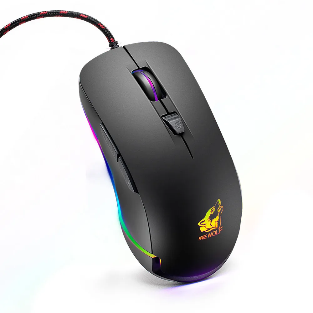 Мышь Проводная V6 RGB светодиодный подсветка 4000 dpi оптическая Usb эргономичная