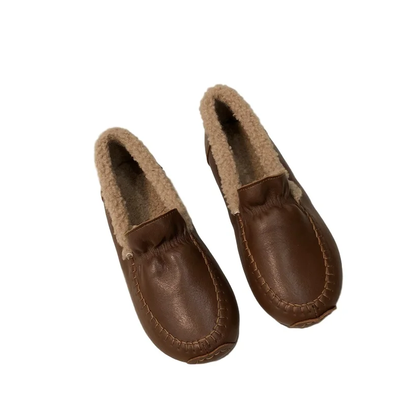 

Shallow Mouth Round Toe Winter Shoes Women Female Footwear Soft Casual Sneaker Modis All-Match Dress New Retro Grandma 2021